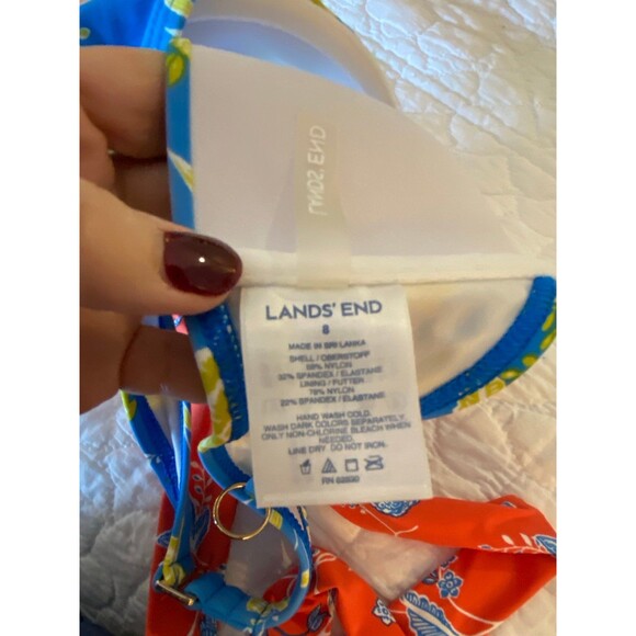 Lands End Size 8 Swimsuit Bikini Halter  Top for Beach Pool Cruise Vacation - Picture 5 of 5